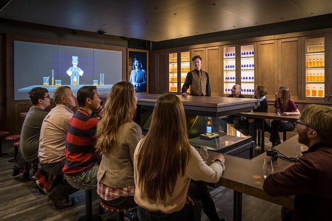 The Scotch Whisky Experience Guided Whisky Tour - An Introduction to Whisky - The bottle collection behind the glass